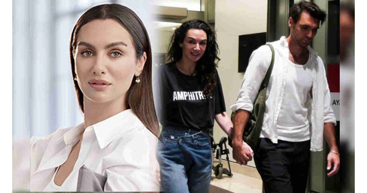 Birce Akalay 'Mezarlık'ta fenalaştı... Hastane çıkışı sevgilisi Hakan Kurtaş yardımcı oldu 