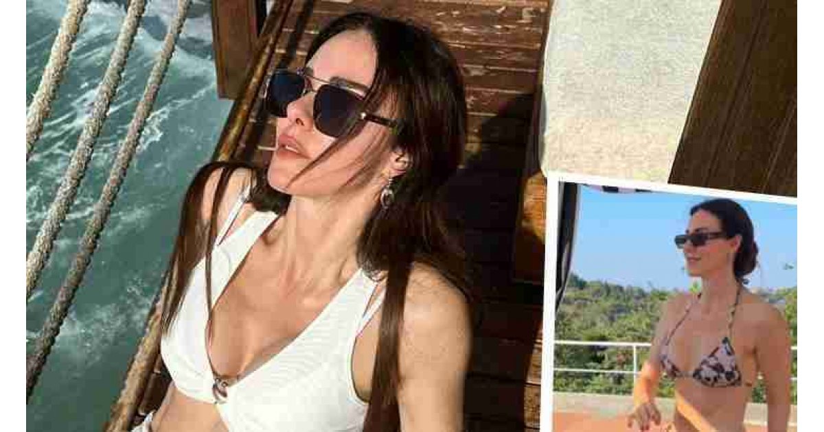 Akıma katıldı! Defne Samyeli buz gibi suya girdi