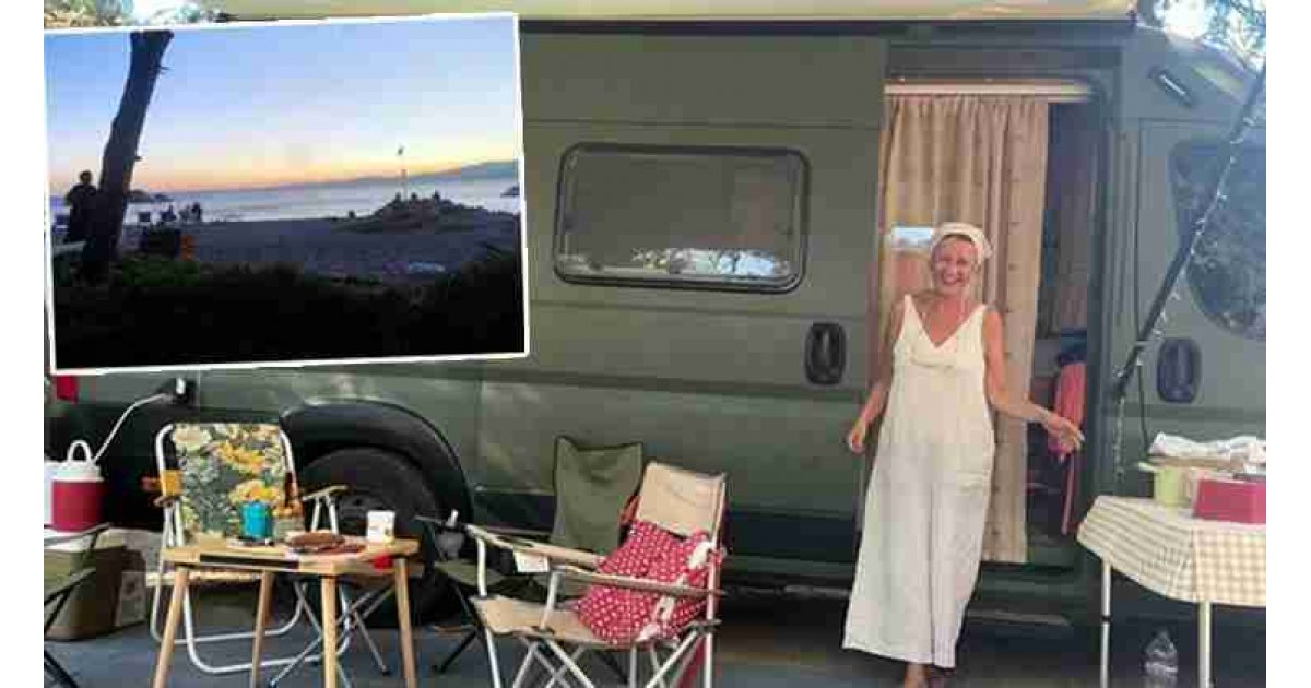 Ünlü oyuncunun karavan tatili...  Burası Balıkesir!