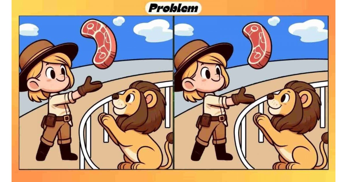 Aslanı etle besleyen iki bakıcı resmi arasındaki 3 farklı yalnızca IQ'su yüksek olanlar 22 saniyede buluyor