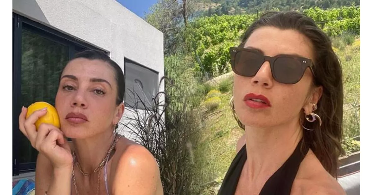 Gökçe Bahadır, köy hayatında hayvanları besleyip sebze ekiyor. Doğayla iç içe yaşamaktan keyif alıyor.