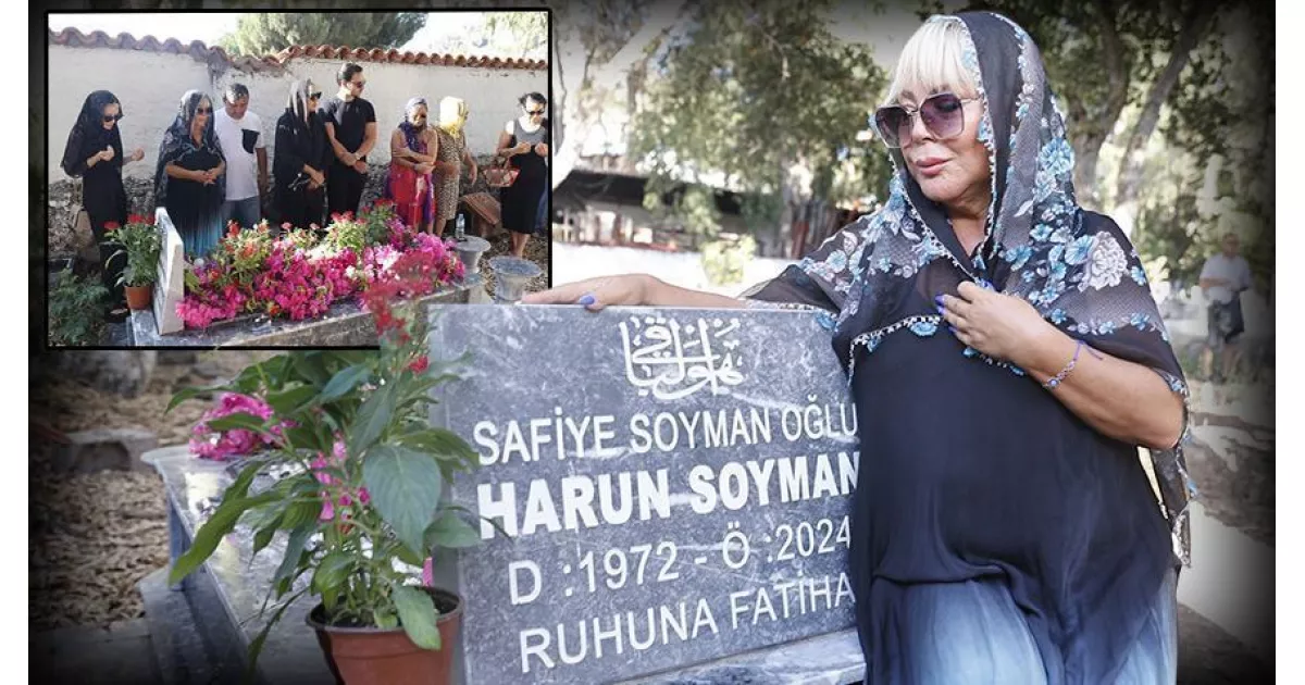 Safiye Soyman, vefat eden oğlu Harun Akaröz’ün kabri başında dualarla onu andı.