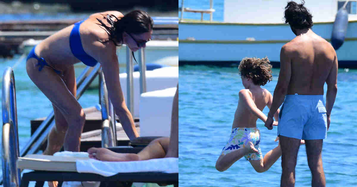 Hande Ataizi, sevgilisi ve oğlu ile Bodrum'da