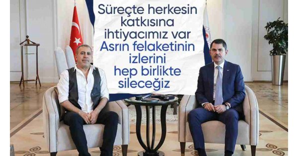 Murat Kurum, sanatçı Haluk Levent'i kabul etti 