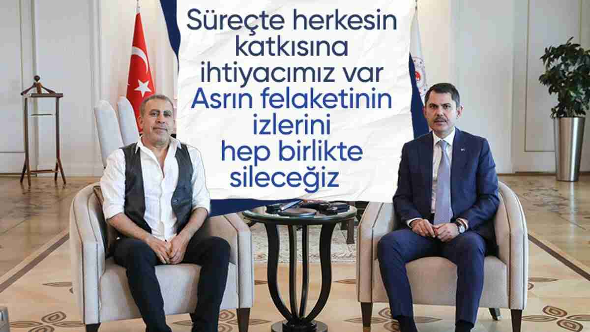 Murat Kurum, sanatçı Haluk Levent'i kabul etti